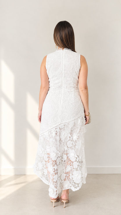 White Lace Hi-LowDress
