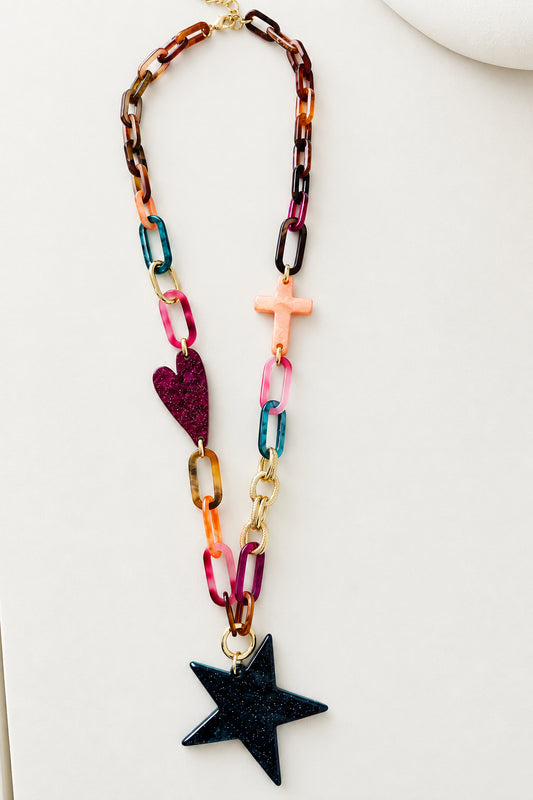 Cross/ Star Long Necklace