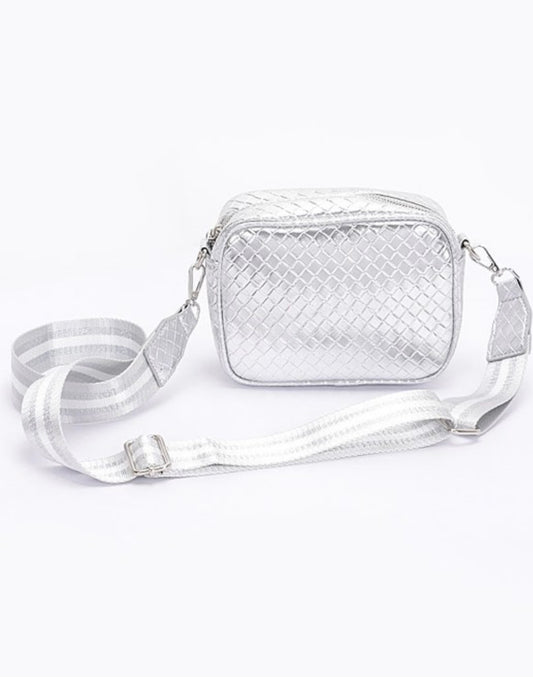 Silver Metallic  Crossbody Bag