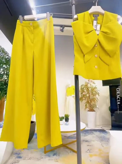 Lime  Gold Buttons Set  by Gracia