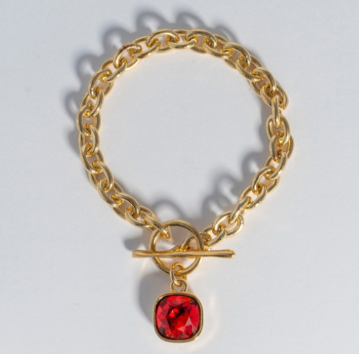 Camila Red Swarovski Chain Bracelet by TUCCO