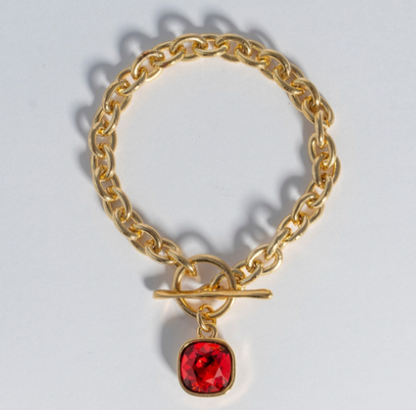 Camila Red Swarovski Chain Bracelet by TUCCO