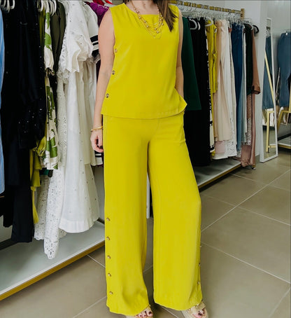 Lime Gold Buttons Set  by Gracia