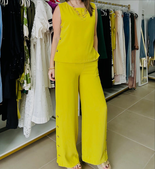 Lime Gold Buttons Set  by Gracia