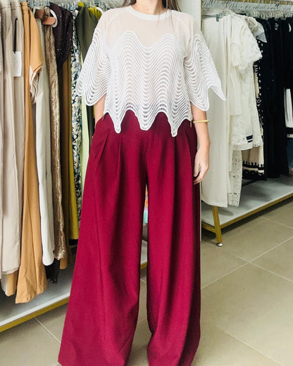 Burgundy Palazzo Pants