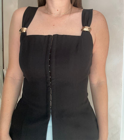 Black Corset Top / Gold Details