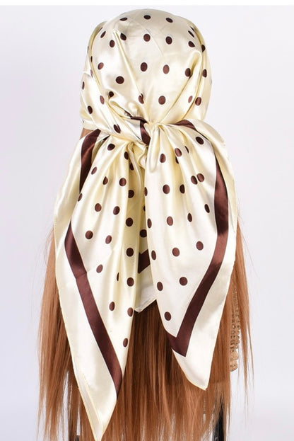 Beige  Beige Polka Dots Scarf