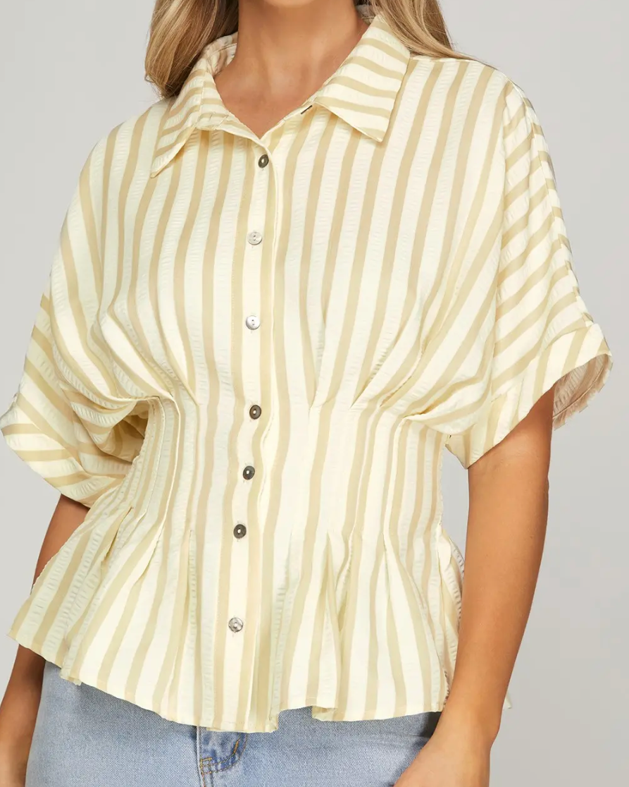 Taupe Stripe Top