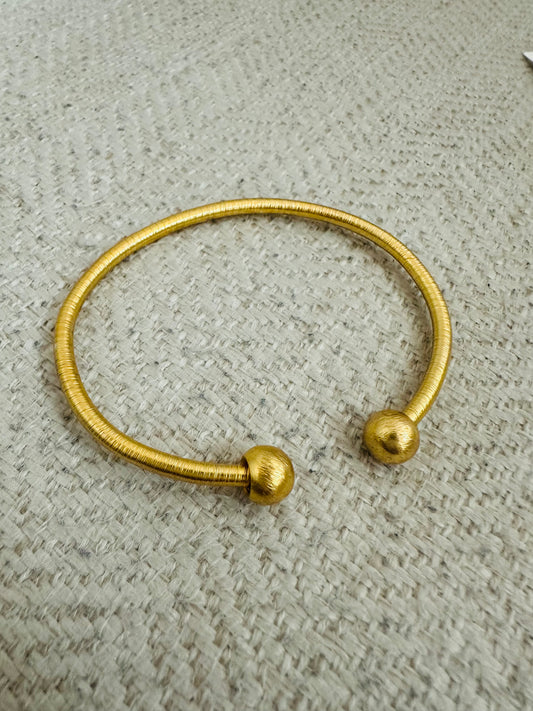 Gold Plated Ball Skinny cuff