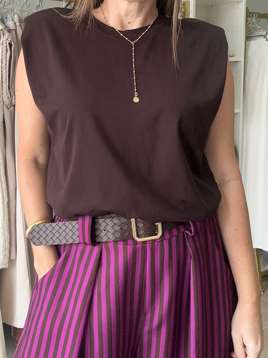 BROWN BUBBLE TOP