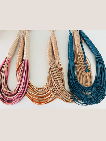Multi Layers Cord Long Necklace