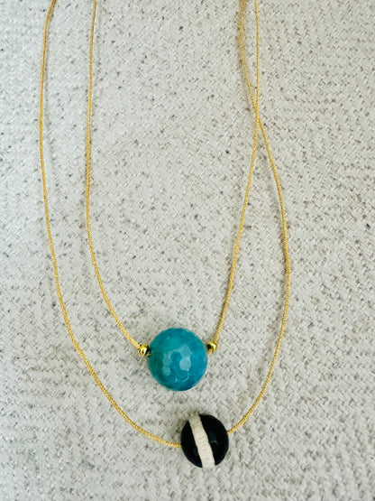 Metallic Gold Cord/ Ball Necklace