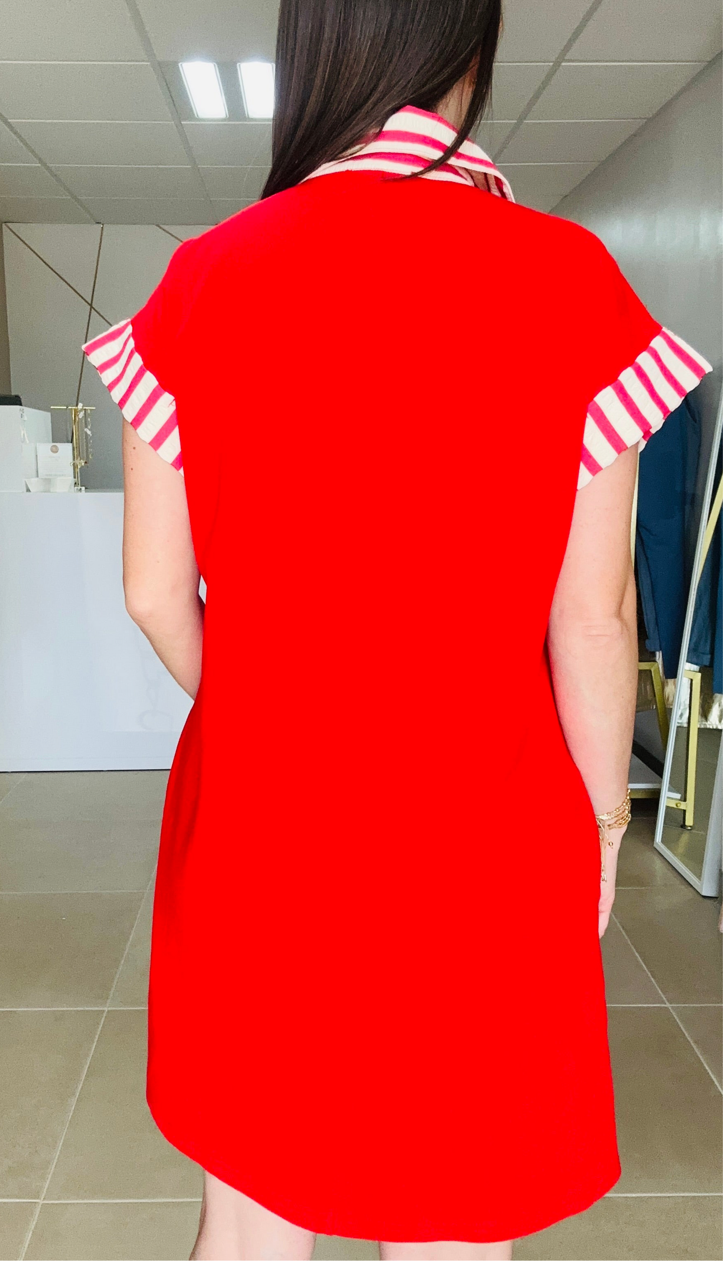 Red Stripes Dress ( Pre-Order Now! Arrives Feb/12)