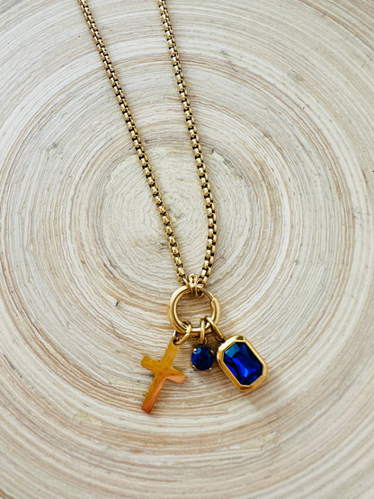 Blue charms necklace