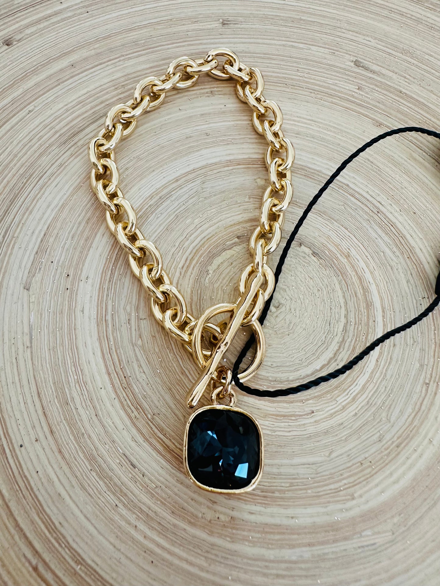 Camila Graphite Swarovski Chain Bracelet by TUCCO