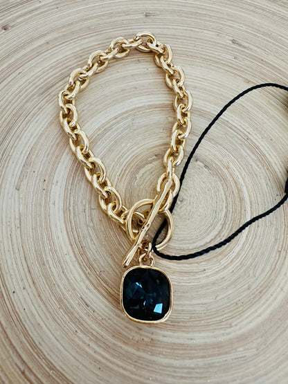 Camila Graphite Swarovski Chain Bracelet by TUCCO