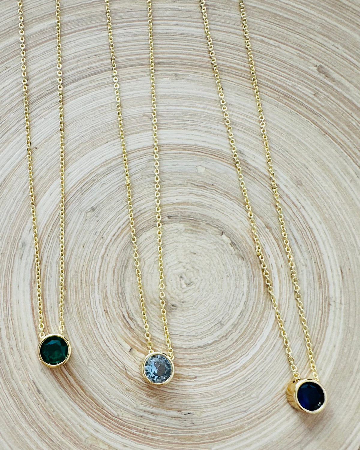 Mini Round Gem Necklace