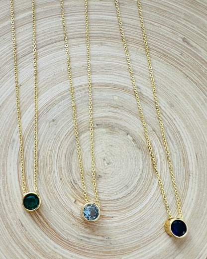 Mini Round Gem Necklace