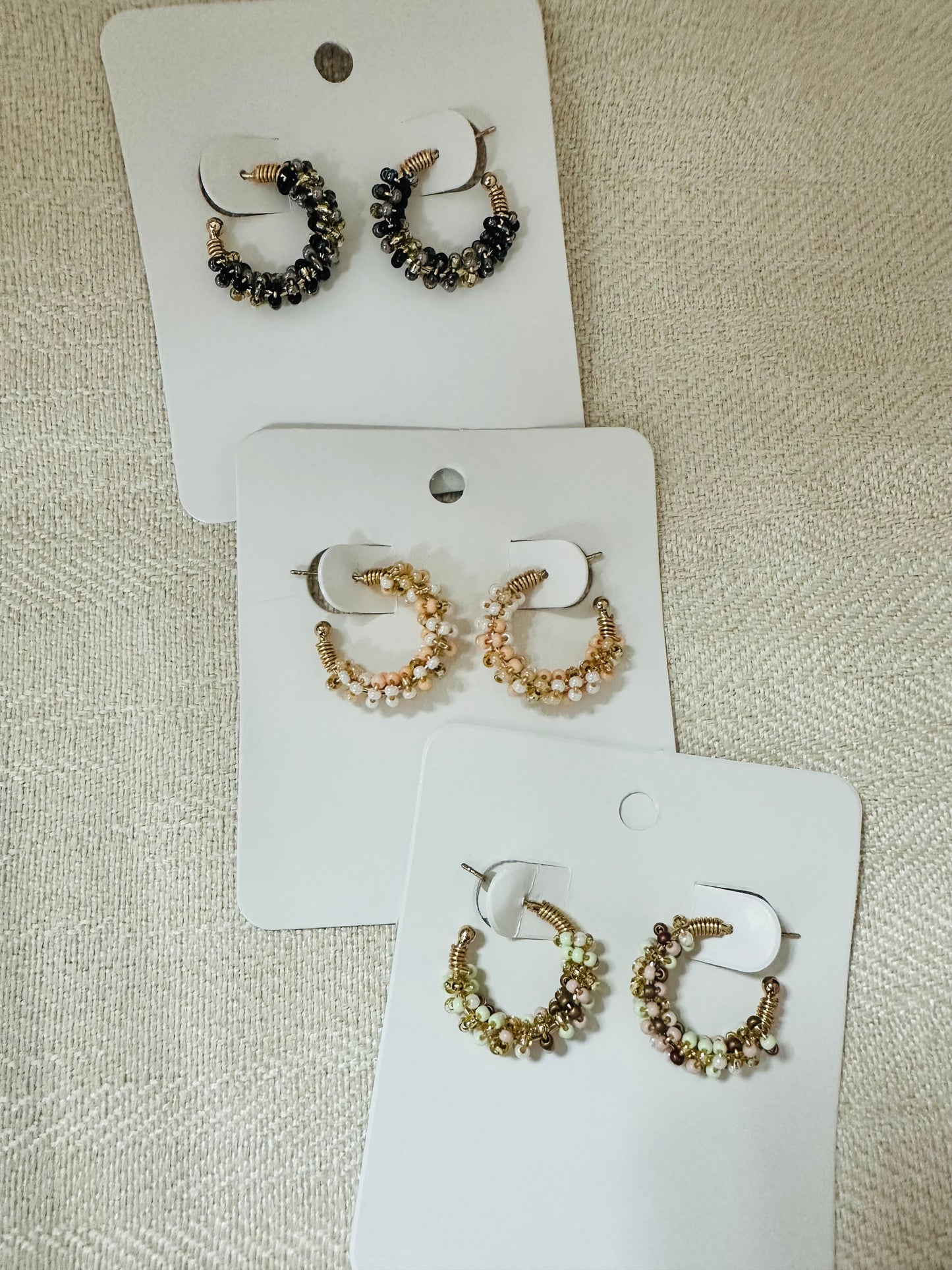 Beaded Small Hoops Earrings