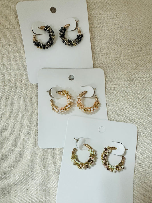 Beaded Small Hoops Earrings