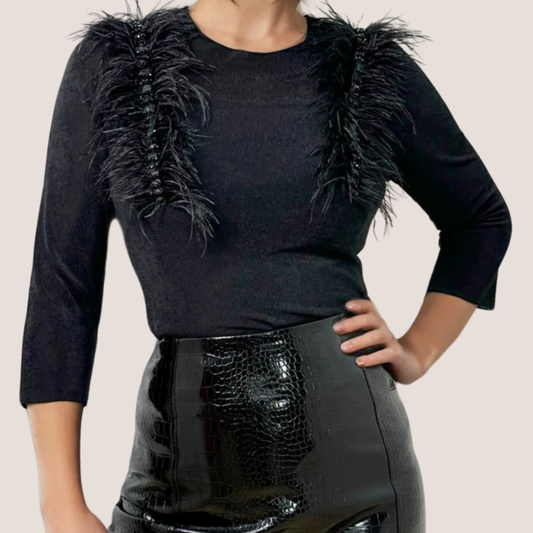 Black Feathers Top