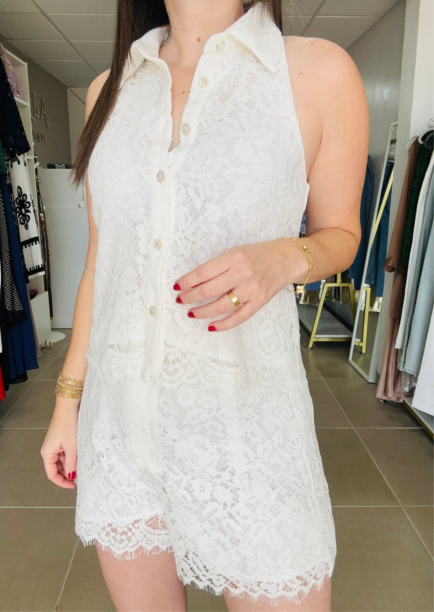 White Lace Short Set