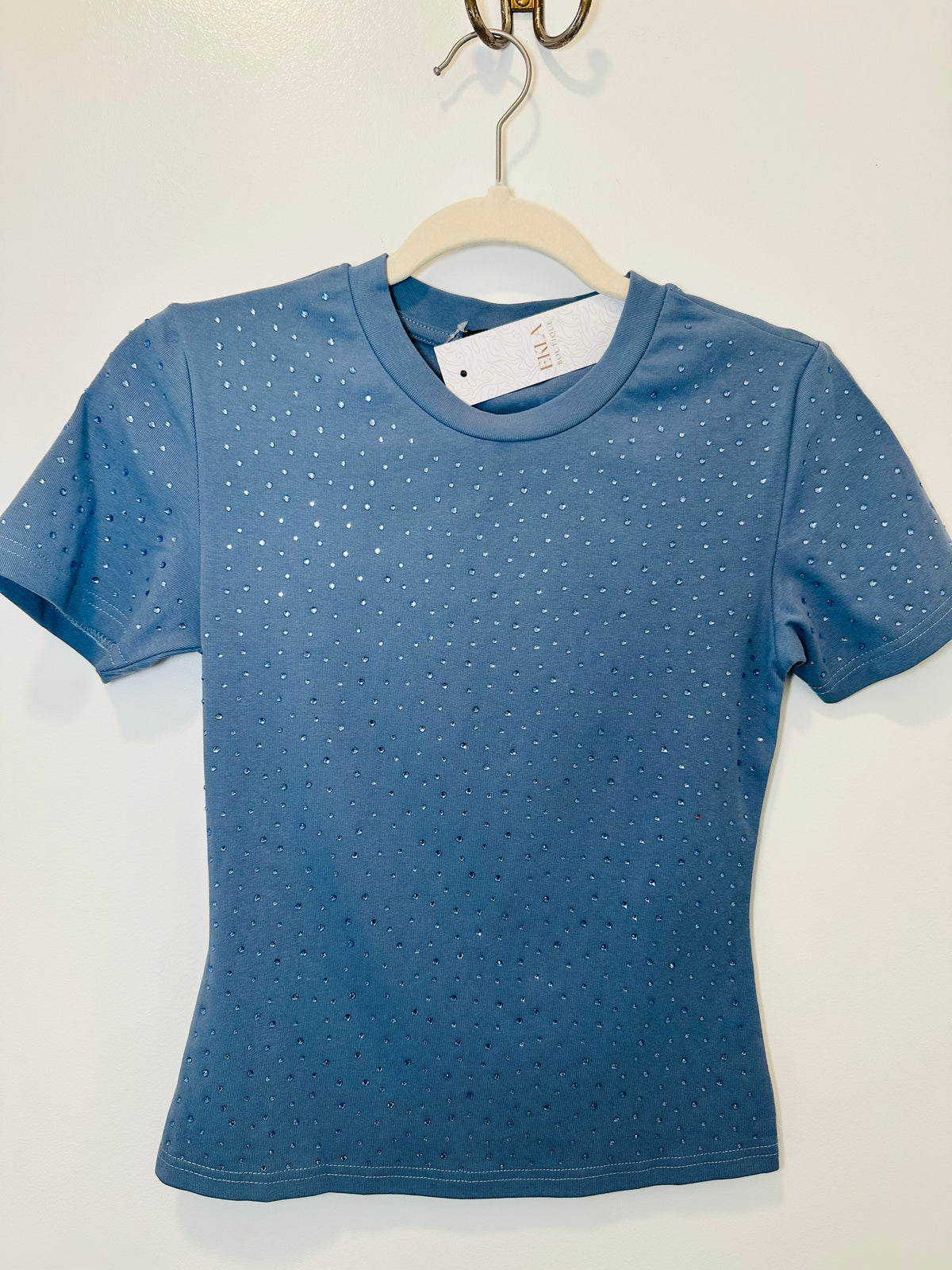 Blue Rhinestone Tee.