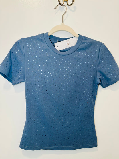 Blue Rhinestone Tee.