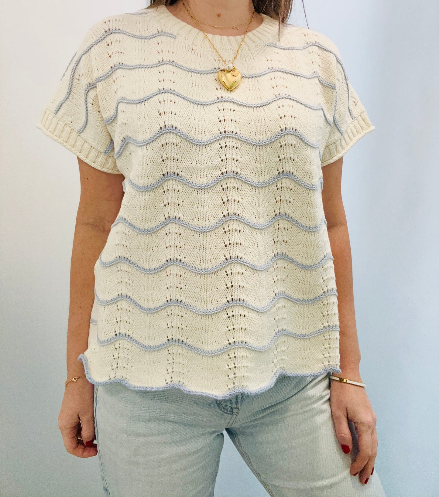 Sky Blue Stripe Swetaer