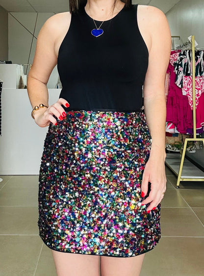 Colorful Sequin Skirt