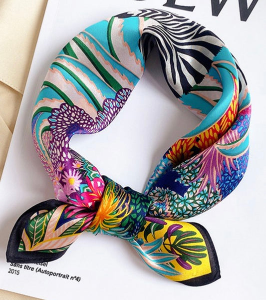 Zebra Colorful Print Small- Neck Scarf