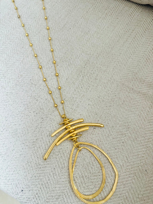 GoldPlated Large pendant Necklace