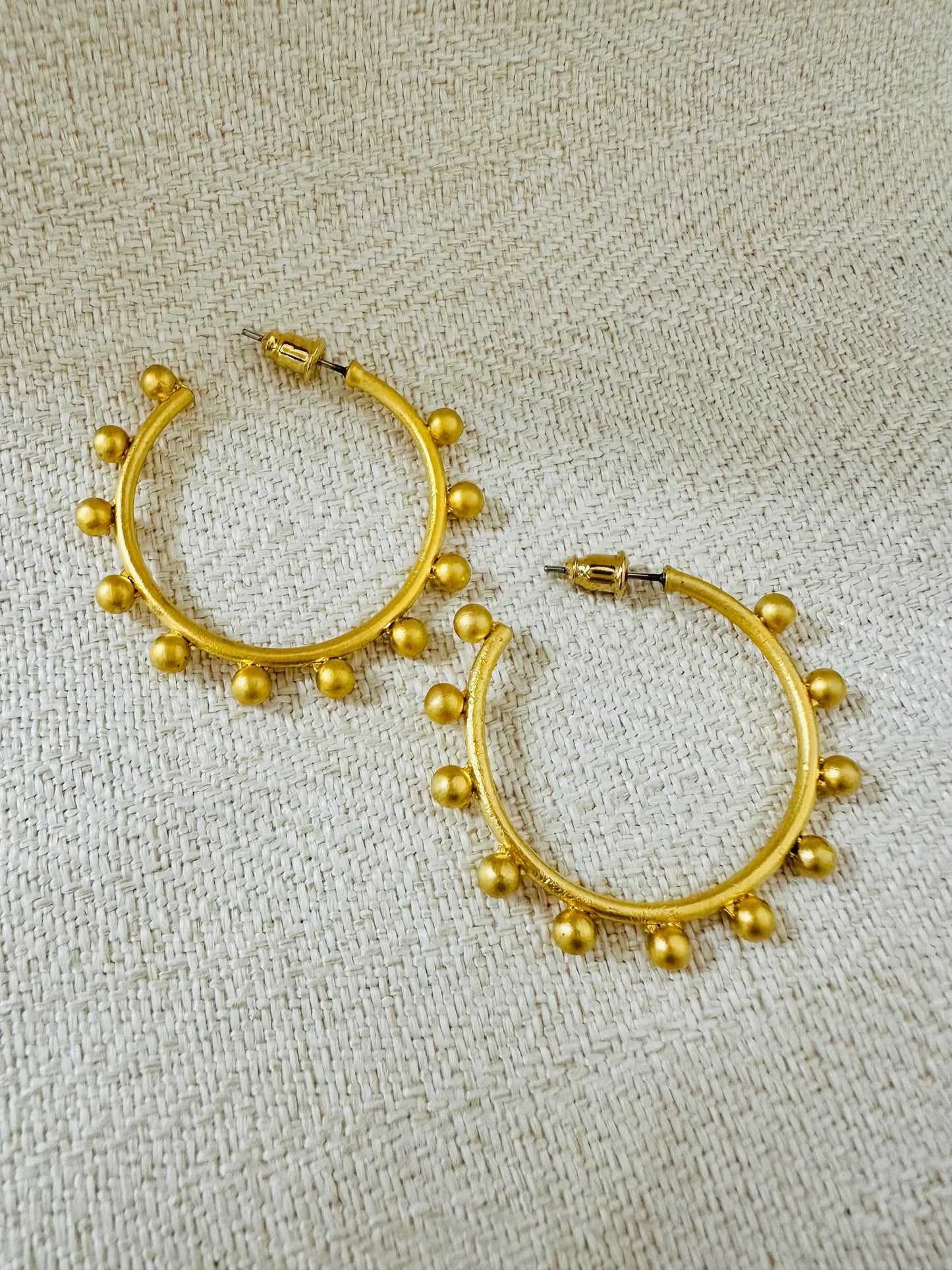 Gold plated Dots Hoop Earrings