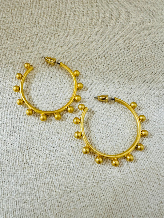 Gold plated Dots Hoop Earrings