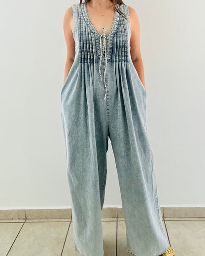 Cloud Wash Denim Jumpsuit