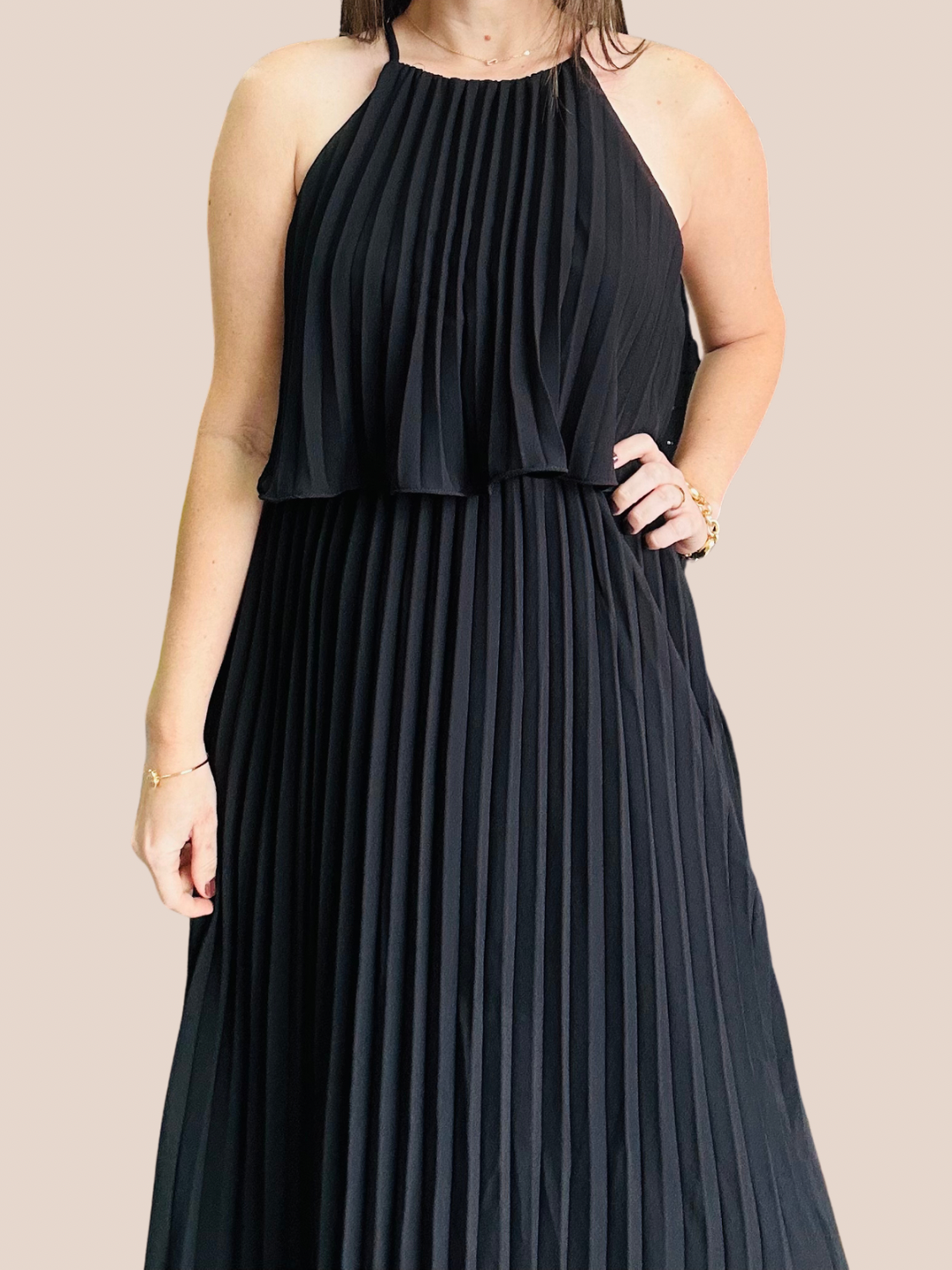 Black  Pleated Dress