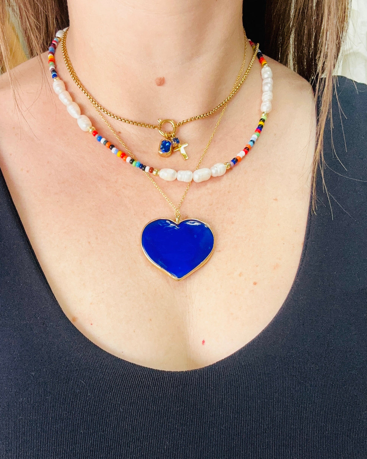 Blue charms necklace