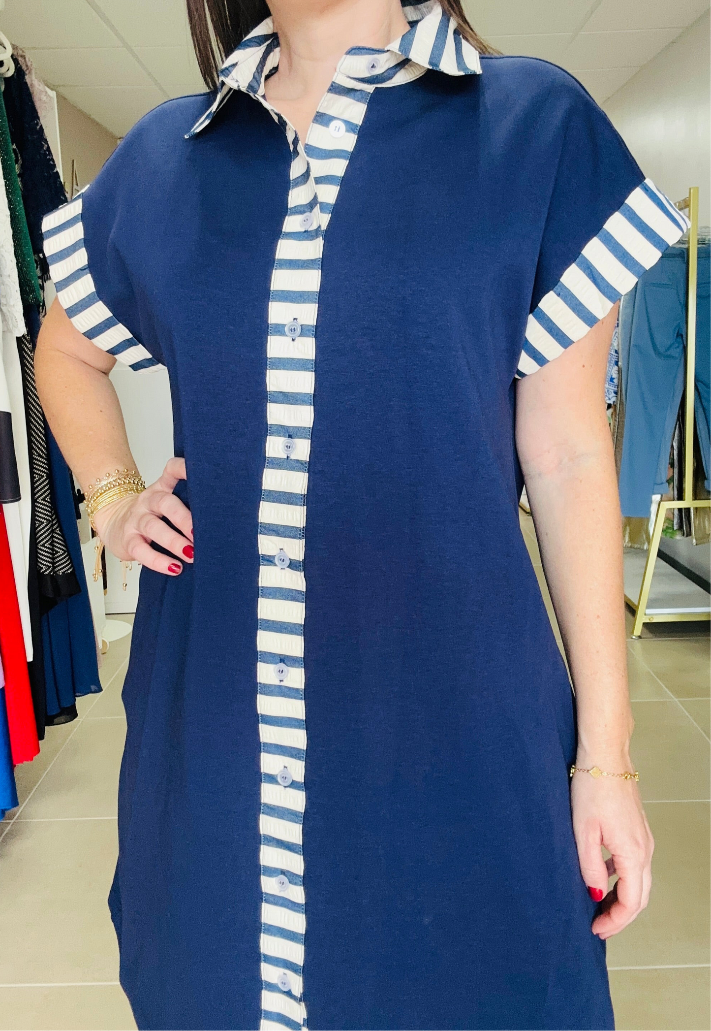 Navy Stripes Dress