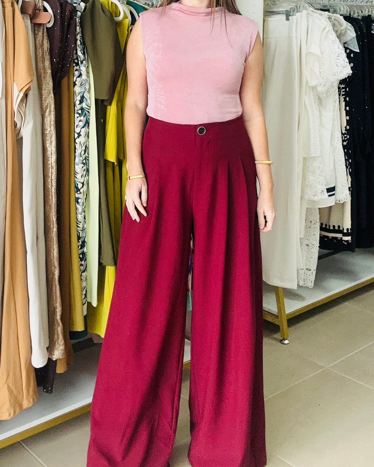 Burgundy Palazzo Pants