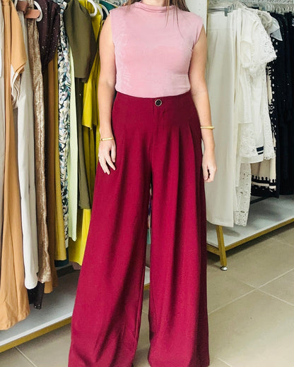 Burgundy Palazzo Pants