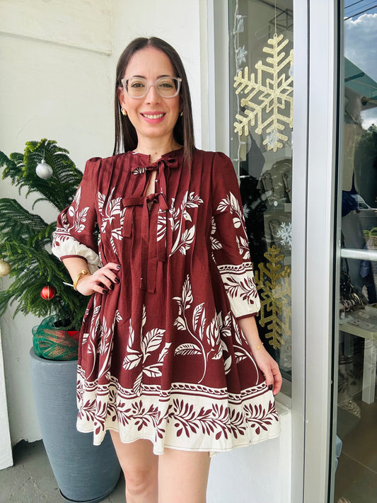 Chocolate print dress