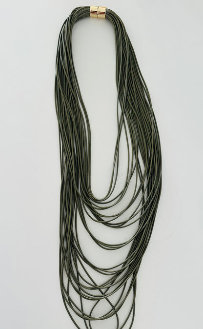 Long Multi Layers Cord Necklace