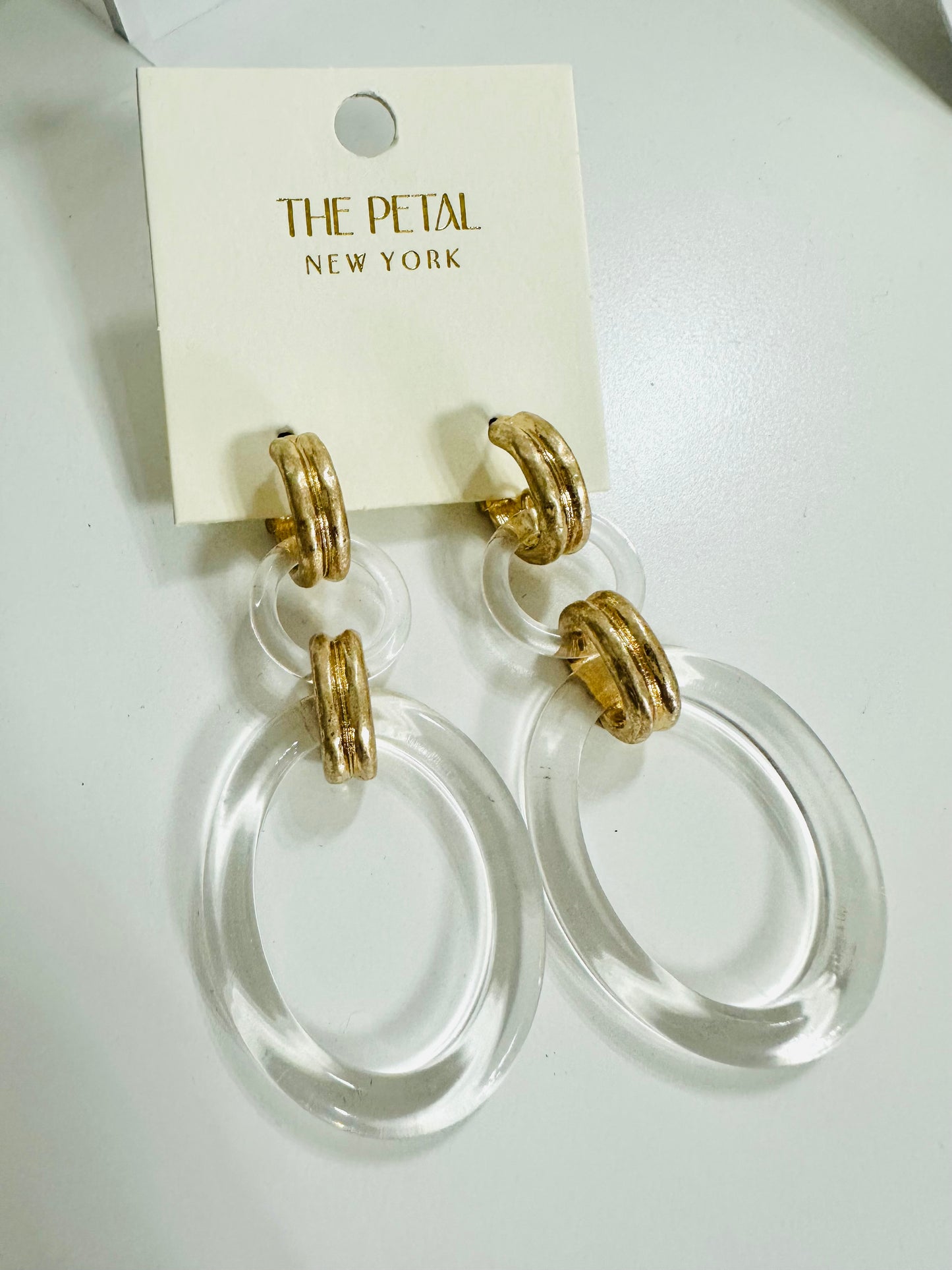 Clear Gold Earrings