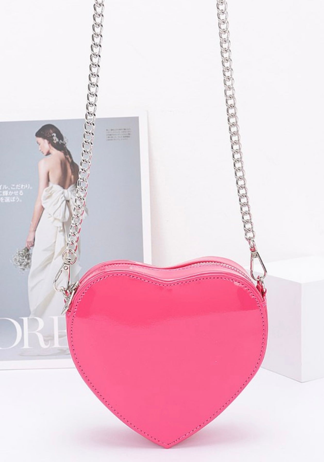Heart Shape Pink Bag