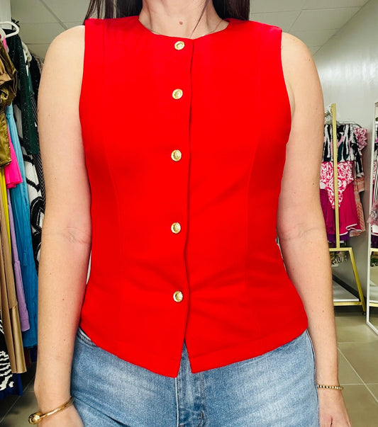 Bright Red Vest Top