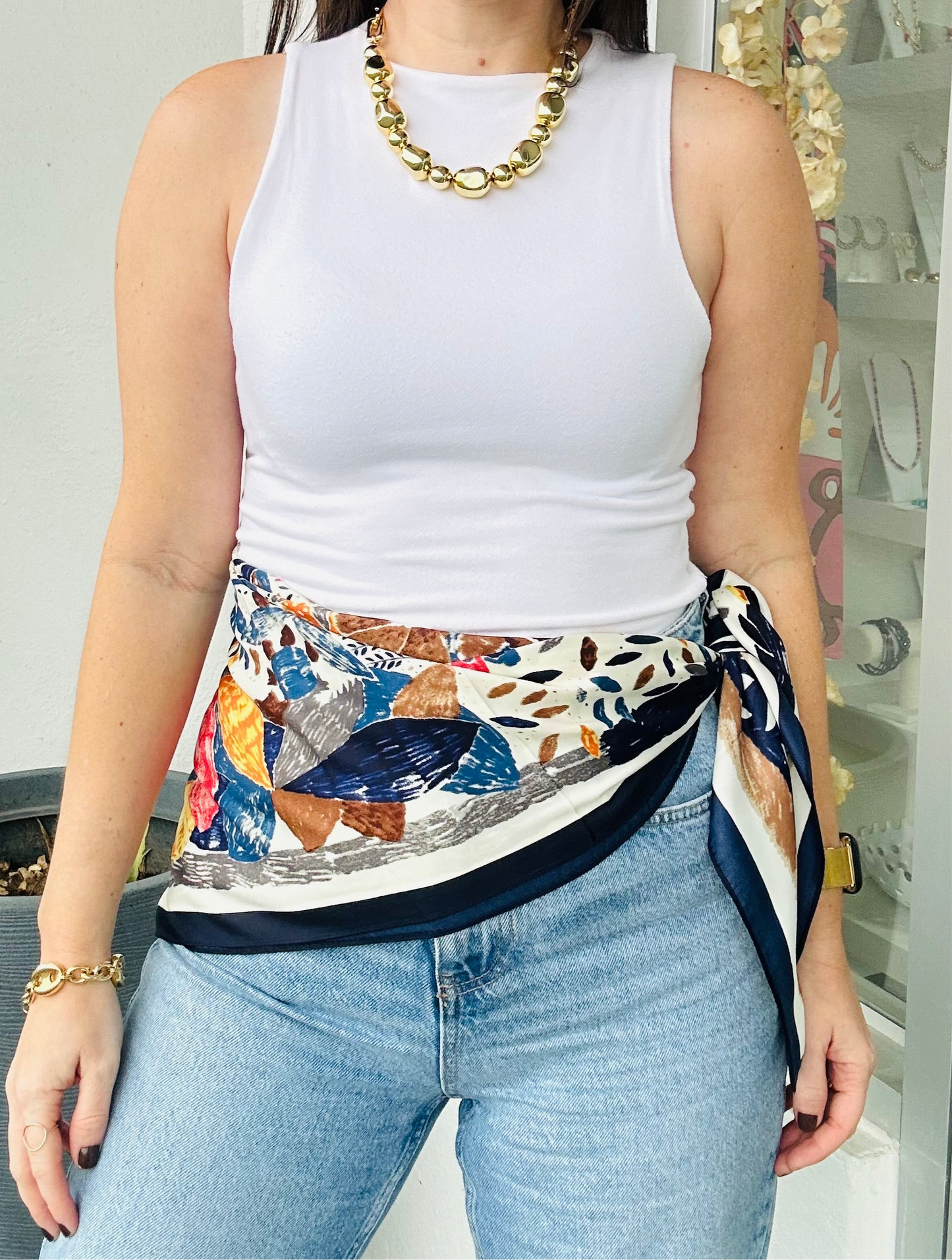 Blue Print Scarf