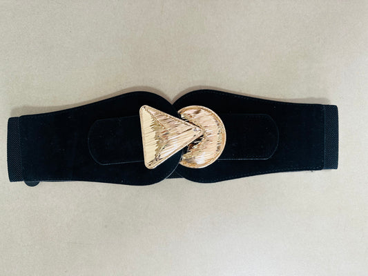 Black Suede  Elastic Belt