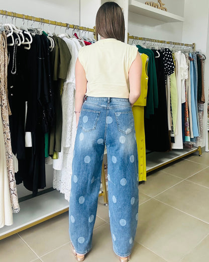 Polka Dots Barrel Jeans