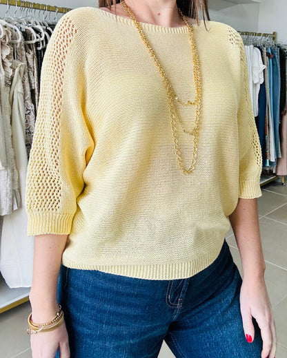 Light Yellow Sweater Top