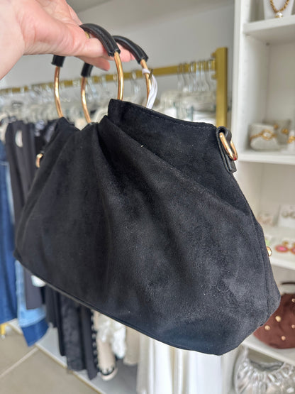 Black Suede Handbag